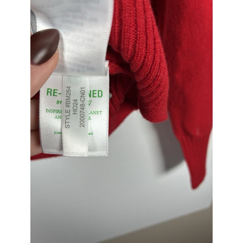 J.Crew S 100% Cashmere Turtleneck Sweater NWT Red Roll Neck BM264 Quiet Luxury - Picture 8 of 10